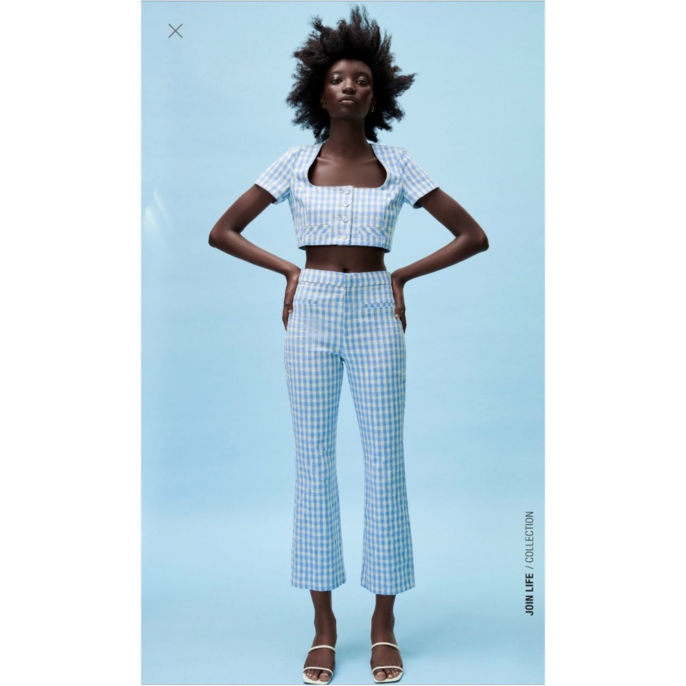 Zara Gingham blue set